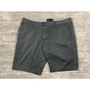Blue Crown Chino Shorts Mens 38 Gray Slim Fit Heathered MCS829 Flat Front Casual
